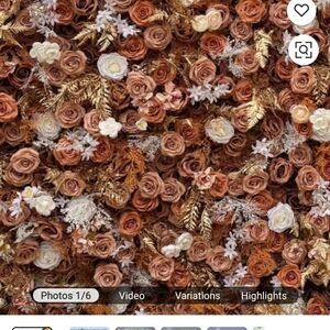 Elegant Floral Wall Decor with Gold and Cream Accents